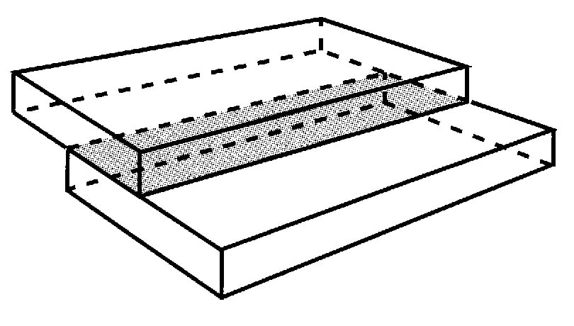 Figura junta en traslape o solape (Lap joint) según la terminología de juntas